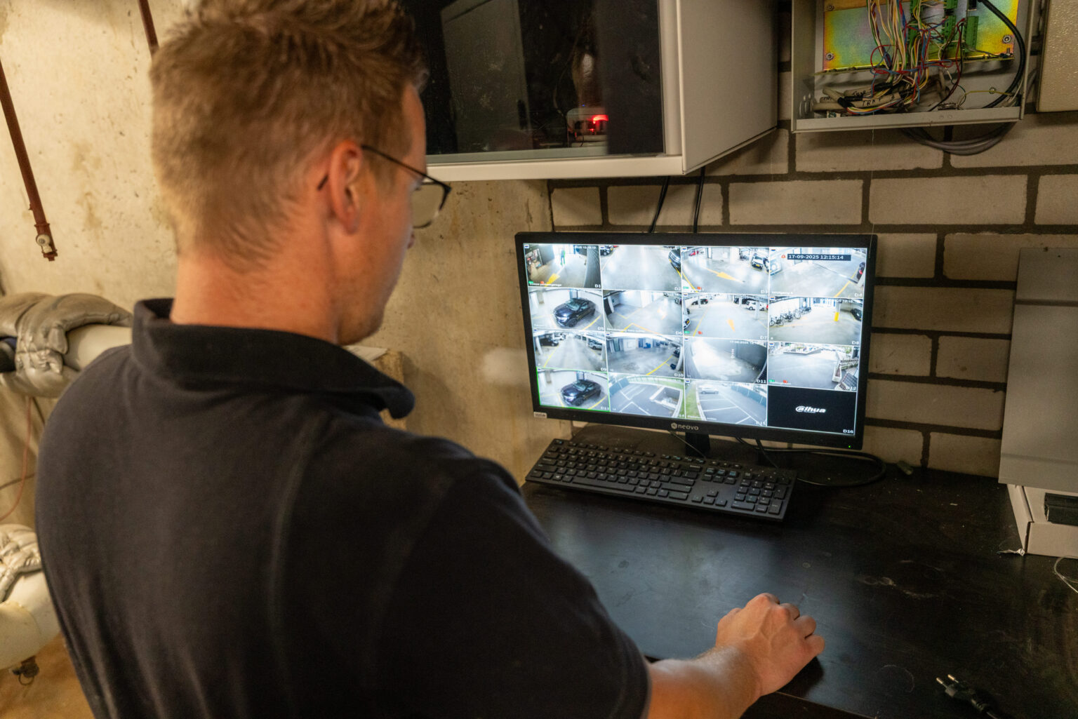 Camerabewaking bekijken op een monitor